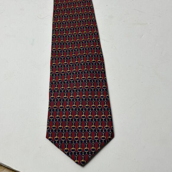 Brooks Brothers Makers Mens Tie Red With Blue Orange 3.75 X 56 - Picture 5 of 12